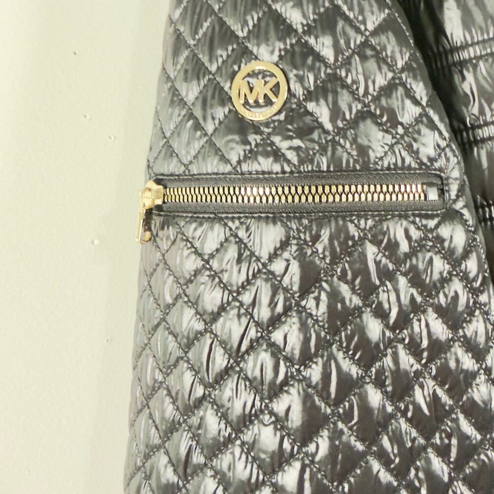 MK Michael Kors Black Puffer Parka Jacket Coat Runway Designer Quilted Size 1X - Picture 6 of 9